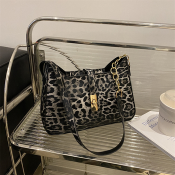 Šių metų populiarus leopardo rašto didelės talpos moteriškas 2024 m. rudens universalus krepšys-maišas-maišas-maišas-maišas-ant pečių grandinėlės