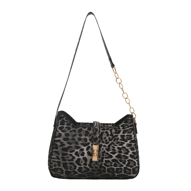 Šių metų populiarus leopardo rašto didelės talpos moteriškas 2024 m. rudens universalus krepšys-maišas-maišas-maišas-maišas-ant pečių grandinėlės