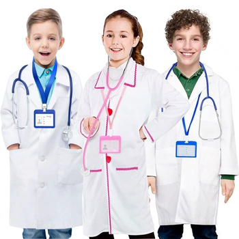 Трансграничен детски костюм за преобличане, професионален костюм за игра, детски лекар, бяла престилка, научни бели дрехи, дрехи за ангелски представления