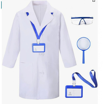 Трансграничен детски костюм за преобличане, професионален костюм за игра, детски лекар, бяла престилка, научни бели дрехи, дрехи за ангелски представления