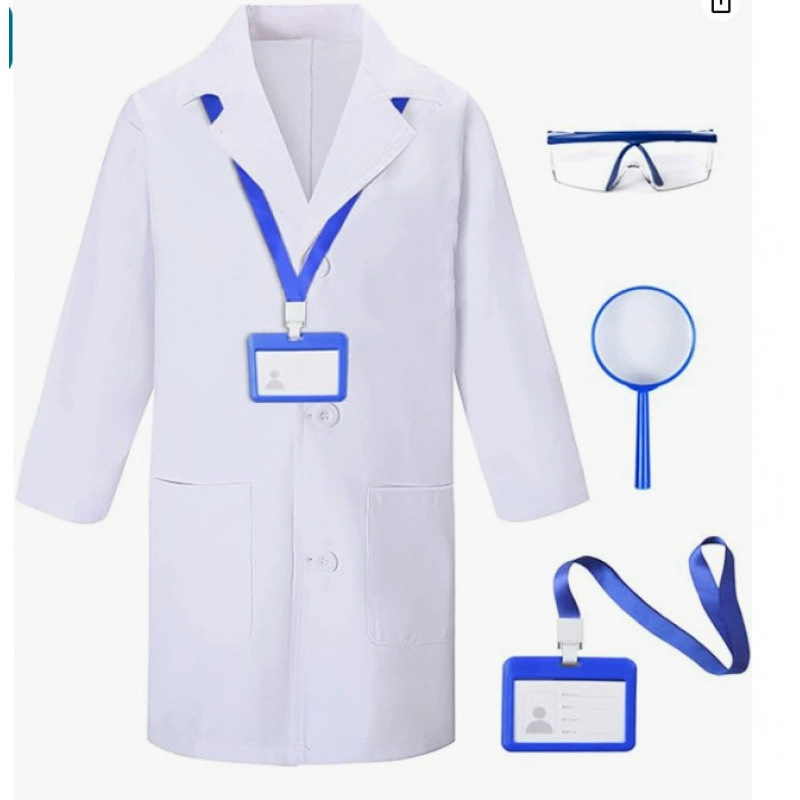 Трансграничен детски костюм за преобличане, професионален костюм за игра, детски лекар, бяла престилка, научни бели дрехи, дрехи за ангелски представления