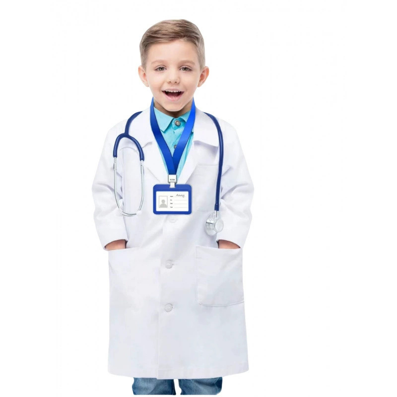 Трансграничен детски костюм за преобличане, професионален костюм за игра, детски лекар, бяла престилка, научни бели дрехи, дрехи за ангелски представления