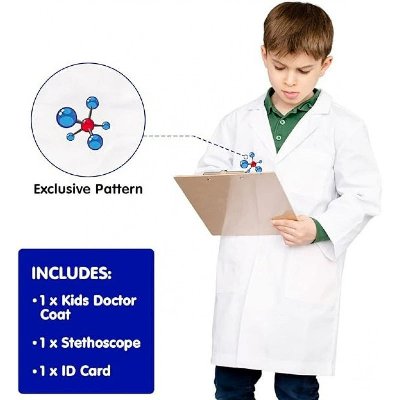 Трансграничен детски костюм за преобличане, професионален костюм за игра, детски лекар, бяла престилка, научни бели дрехи, дрехи за ангелски представления