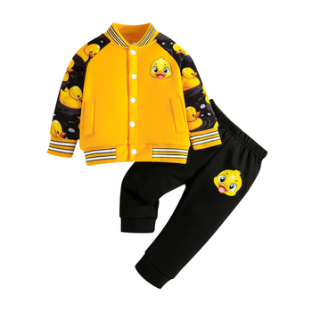 Ekskluzivno prekogranično - odijelo za dječake s crtanim printom patki za proljeće i jesen - ležerno odijelo s hlačama i printom