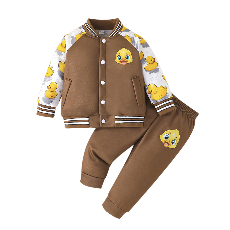 Ekskluzivno prekogranično - odijelo za dječake s crtanim printom patki za proljeće i jesen - ležerno odijelo s hlačama i printom