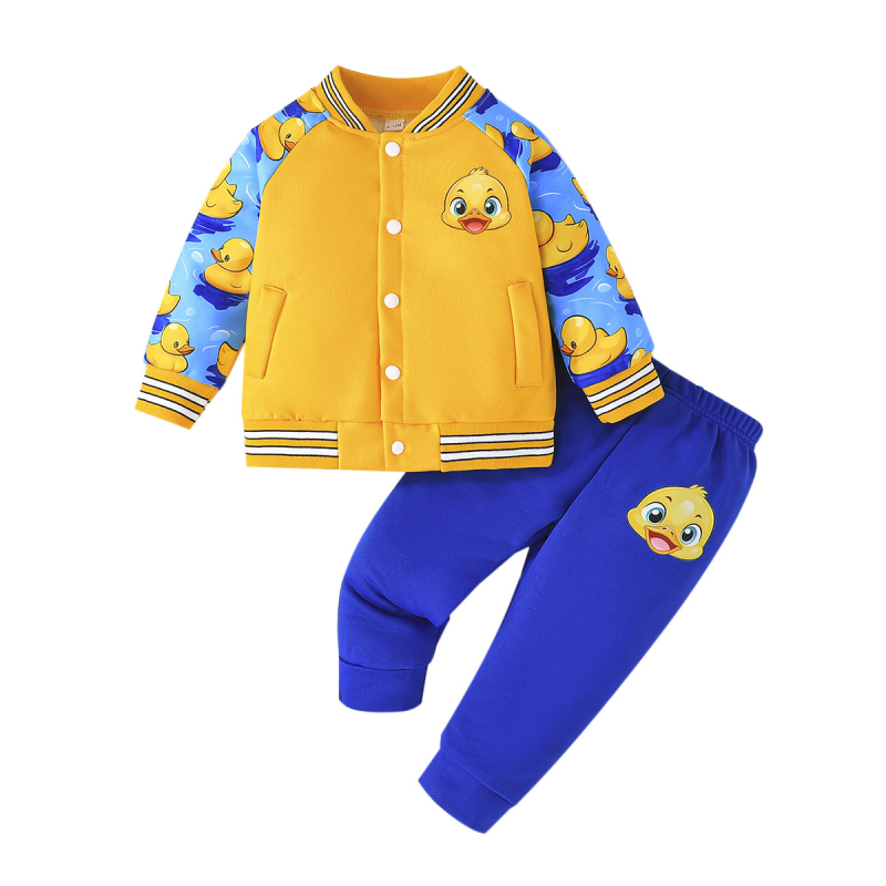 Ekskluzivno prekogranično - odijelo za dječake s crtanim printom patki za proljeće i jesen - ležerno odijelo s hlačama i printom