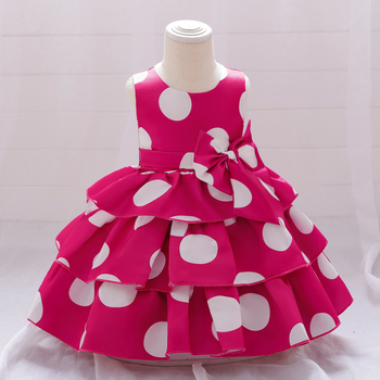 Ευρωπαϊκό και αμερικανικό παιδικό φόρεμα με κουκκίδες, φόρεμα πριγκίπισσας, φόρεμα Puffy Cake για γενέθλια κοριτσιών, φόρεμα ενός έτους για μωρά