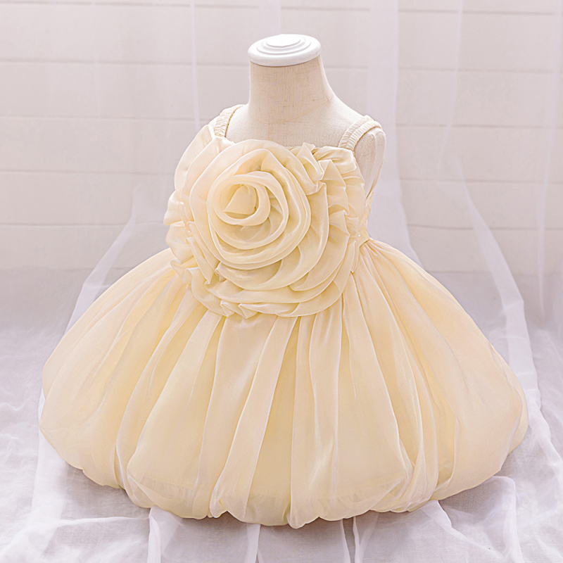Mergaičių suknelė su diržu Trimatis gėlių klostuotas sijonas su lelija, atlasinis princesės sijonas, vienerių metų vaikiška suknelė, vienspalvis sijonas mergaitėms