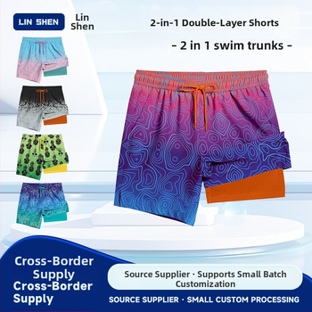 Piiriülesed populaarsed gradientidega meeste õhukesed kiiresti kuivavad rannapüksid, mis sobivad vette. Aach lühikesed püksid, neljaveerandilised kahekihilised rannapüksid.