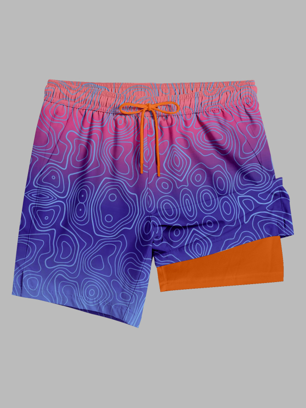 Piiriülesed populaarsed gradientidega meeste õhukesed kiiresti kuivavad rannapüksid, mis sobivad vette. Aach lühikesed püksid, neljaveerandilised kahekihilised rannapüksid.