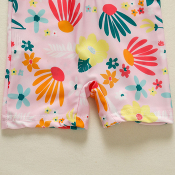 Piiriülesed laste riided tüdrukutele lilleline täisprindiga ühes tükis ujumistrikoo naiste beebi poolavatud kehaga ülikond laste ujumistrikoo 0-5T