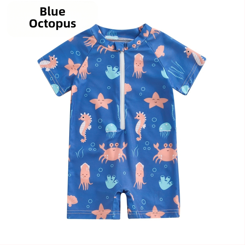 Piiriülesed laste riided tüdrukutele lilleline täisprindiga ühes tükis ujumistrikoo naiste beebi poolavatud kehaga ülikond laste ujumistrikoo 0-5T