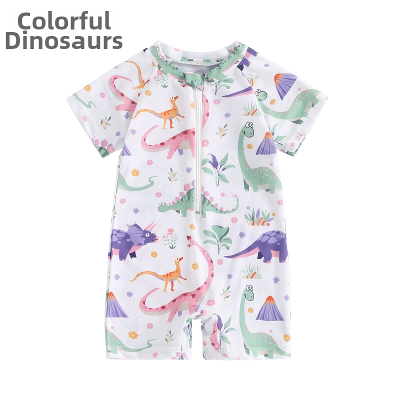 Piiriülesed laste riided tüdrukutele lilleline täisprindiga ühes tükis ujumistrikoo naiste beebi poolavatud kehaga ülikond laste ujumistrikoo 0-5T