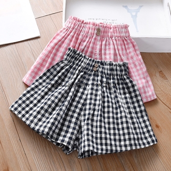 Pantaloni scurți noi pentru fete, vară, stil occidental, subțire, îmbrăcăminte exterioară, casual, carouri lejere, pentru bebeluși