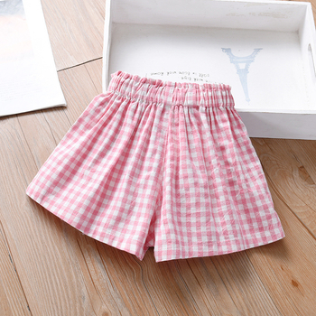 Νέα καλοκαιρινά σορτς για κορίτσια Νέα καλοκαιρινά λεπτά παιδικά πανωφόρια Western στυλ Casual μωρουδιακά χαλαρά καρό