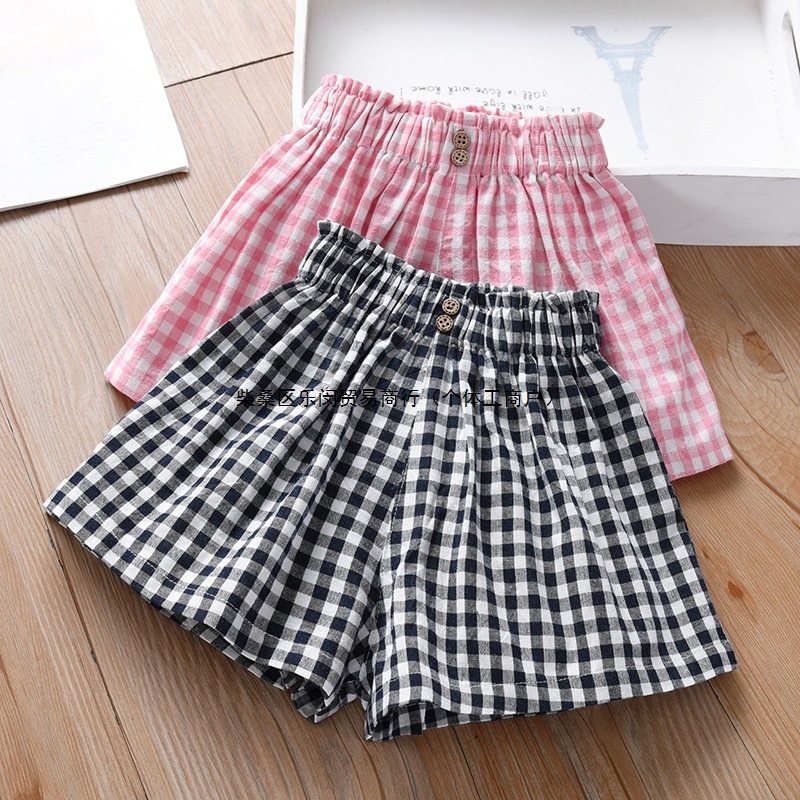 Pantaloni scurți noi pentru fete, vară, stil occidental, subțire, îmbrăcăminte exterioară, casual, carouri lejere, pentru bebeluși