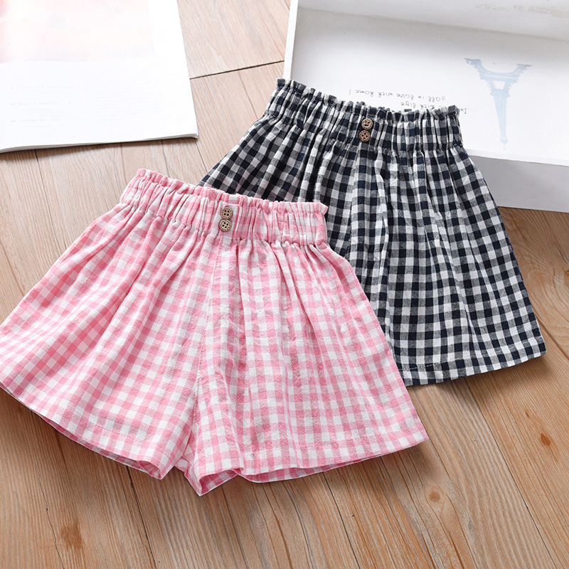 Pantaloni scurți noi pentru fete, vară, stil occidental, subțire, îmbrăcăminte exterioară, casual, carouri lejere, pentru bebeluși