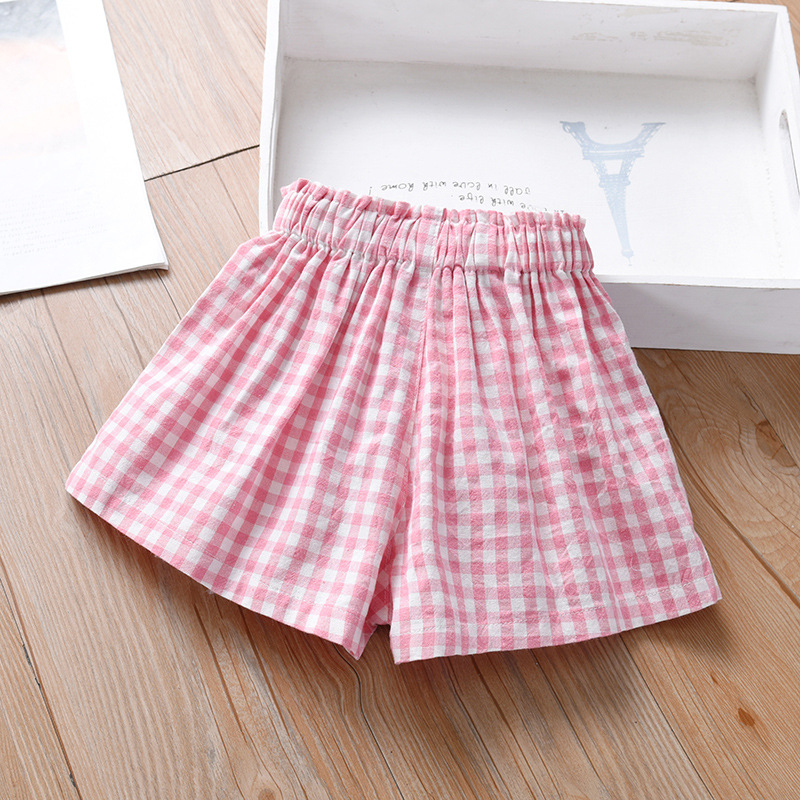 Pantaloni scurți noi pentru fete, vară, stil occidental, subțire, îmbrăcăminte exterioară, casual, carouri lejere, pentru bebeluși