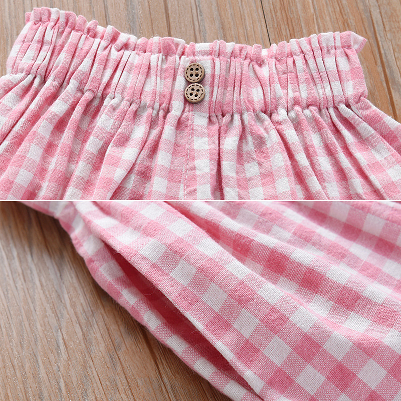 Pantaloni scurți noi pentru fete, vară, stil occidental, subțire, îmbrăcăminte exterioară, casual, carouri lejere, pentru bebeluși