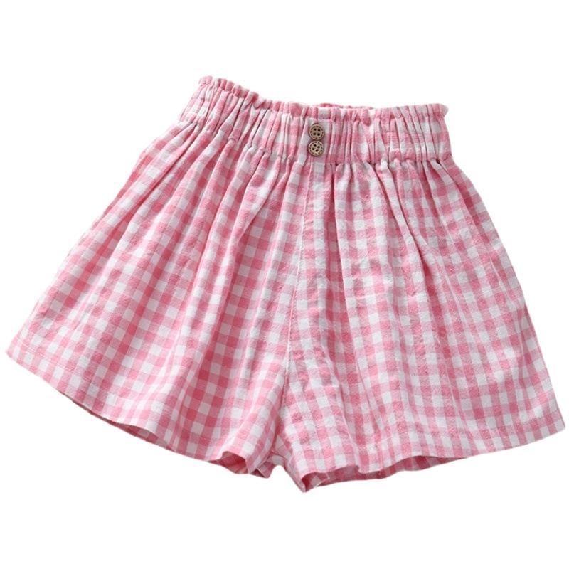 Pantaloni scurți noi pentru fete, vară, stil occidental, subțire, îmbrăcăminte exterioară, casual, carouri lejere, pentru bebeluși