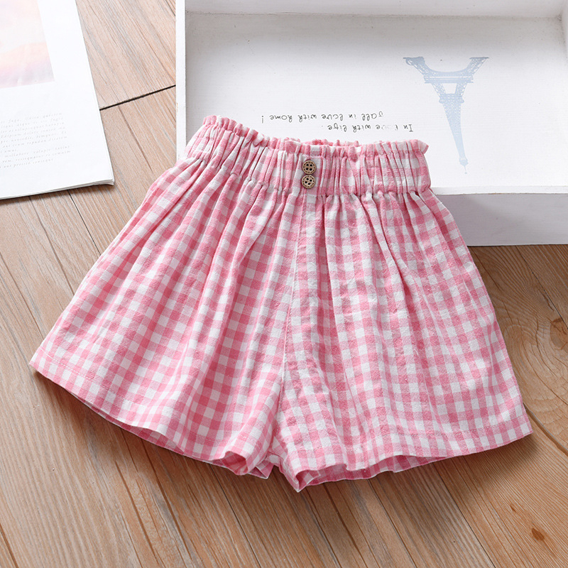 Pantaloni scurți noi pentru fete, vară, stil occidental, subțire, îmbrăcăminte exterioară, casual, carouri lejere, pentru bebeluși