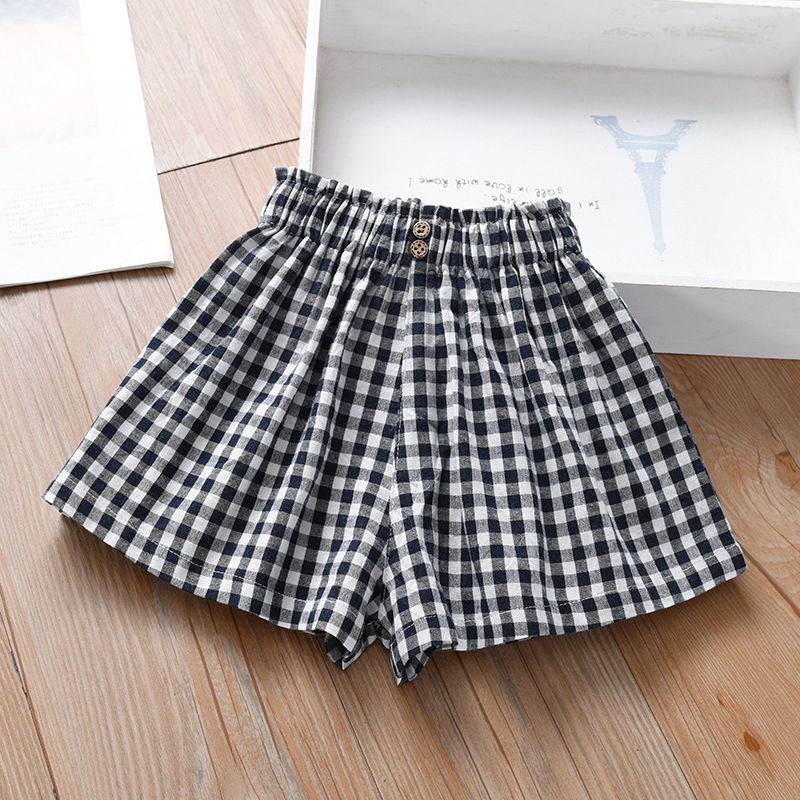 Pantaloni scurți noi pentru fete, vară, stil occidental, subțire, îmbrăcăminte exterioară, casual, carouri lejere, pentru bebeluși