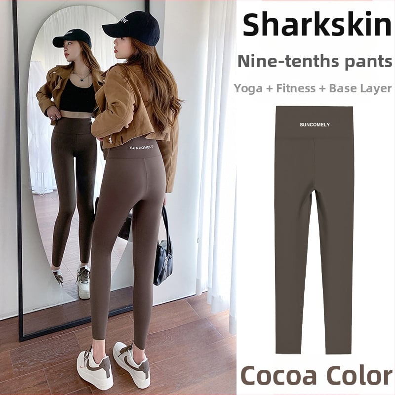 Κολάν από δέρμα καρχαρία από βελούδο αρνιού για γυναίκες, για να φορούν ως πανωφόρι τον χειμώνα, με φλις επένδυση και πυκνωτικό, ελαστικό παντελόνι γιόγκα Barbie με αδυνατιστική εμφάνιση, που δεν φουσκώνει.