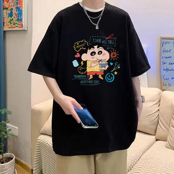 Anime Nezha Aobi Κοντομάνικο μπλουζάκι σε στυλ Χονγκ Κονγκ με κοντομάνικο μπλουζάκι, γυναικείο μπλουζάκι από μετάξι σε πάγο, ανδρικά και γυναικεία ρούχα, μόδα, all-match λευκό μπλουζάκι