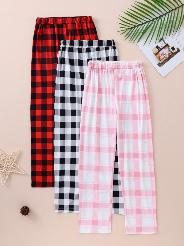 Pantaloni pentru copii 2024 toamna și iarna în carouri fete pantaloni drepți pantaloni casual de zi cu zi pantaloni de ieșire din trei piese set