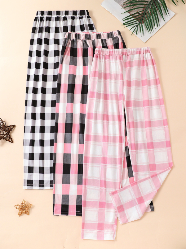 Pantaloni pentru copii 2024 toamna și iarna în carouri fete pantaloni drepți pantaloni casual de zi cu zi pantaloni de ieșire din trei piese set