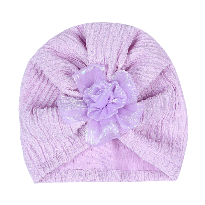 INS comerț exterior accesorii pentru păr pentru bebeluși noi, căciulă fetală jacquard, floare pentru bebeluși, culoare solidă, căciulă indiană perlată, 6 culori