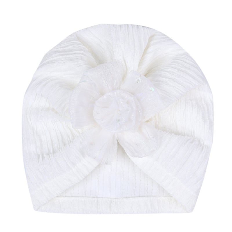 INS comerț exterior accesorii pentru păr pentru bebeluși noi, căciulă fetală jacquard, floare pentru bebeluși, culoare solidă, căciulă indiană perlată, 6 culori