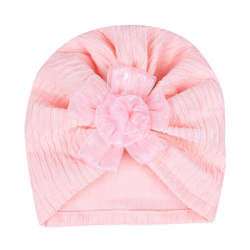 INS comerț exterior accesorii pentru păr pentru bebeluși noi, căciulă fetală jacquard, floare pentru bebeluși, culoare solidă, căciulă indiană perlată, 6 culori