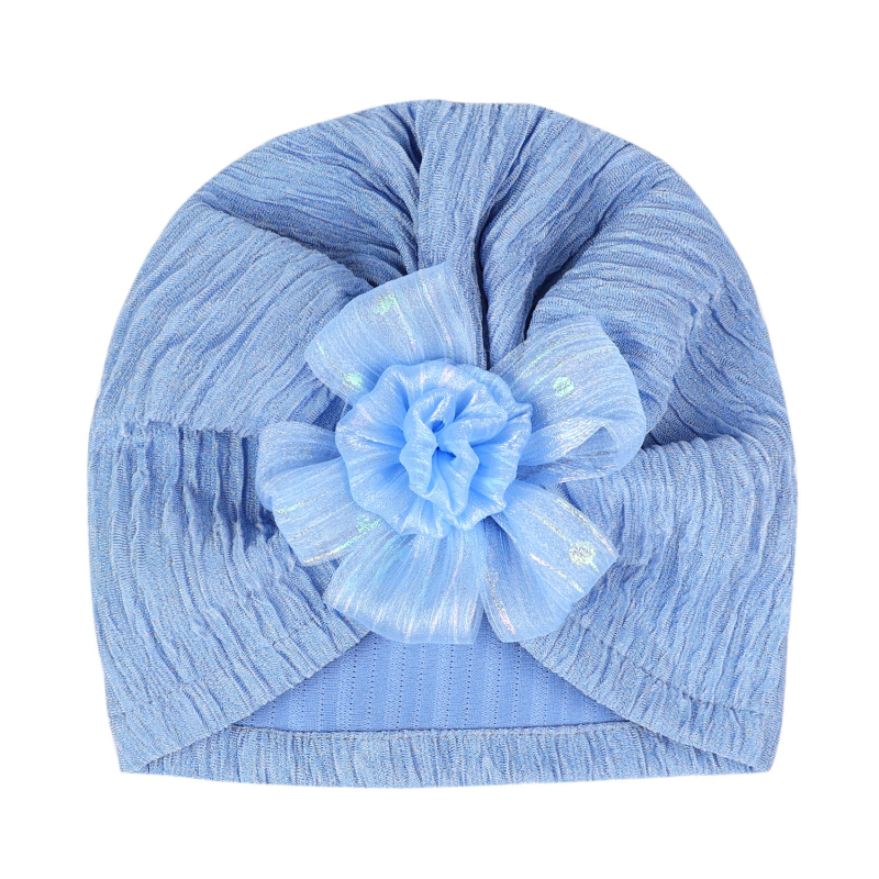 INS comerț exterior accesorii pentru păr pentru bebeluși noi, căciulă fetală jacquard, floare pentru bebeluși, culoare solidă, căciulă indiană perlată, 6 culori