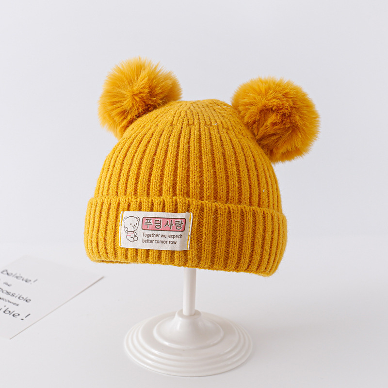 Поколение бебешка шапка есенно-зимна мъжка и дамска корейска бебешка вълнена топла плетена шапка за новородено бебе