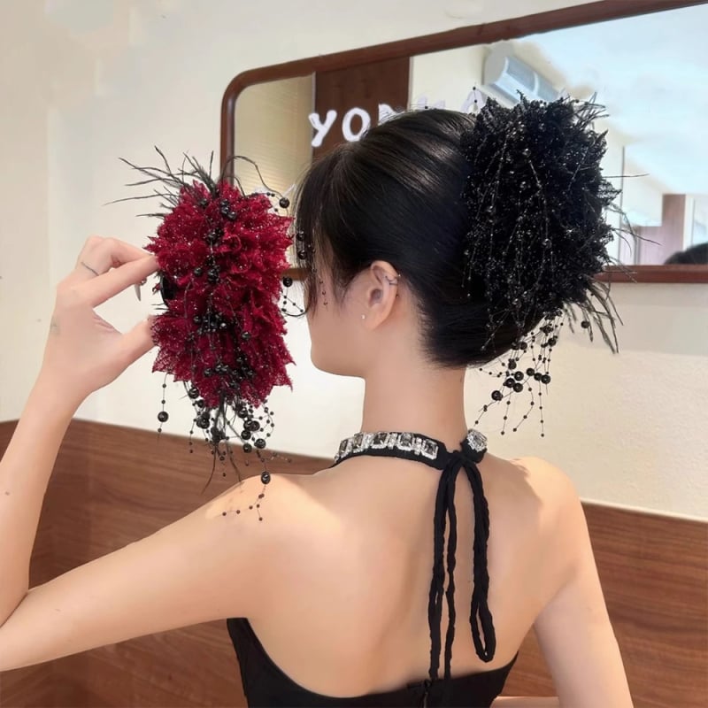 Râul Stele Strălucitoare ~ Hong Kong Wind Flori Strălucitoare Clemă de Prindere Temperament Rechin Clemă Plasă Păr Roșcat Afișaj Păr Flori Accesorii de Păr