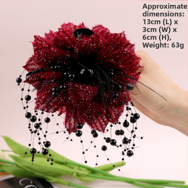 Ryškios žvaigždės upė ~ Honkongo vėjas, šviečiančios gėlės, griebtuvas, temperamentas, ryklių segtukas, tinklas, raudonplaukių plaukų demonstravimas, plaukų gėlė, plaukų aksesuarai