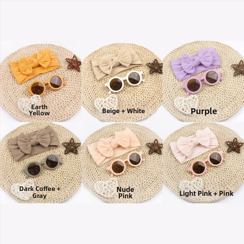 2 kom. europske i američke nove dječje trake za kosu, naočale, odijelo za bebe, široka žakard kapuljača, dječja najlonska traka za kosu s mašnom