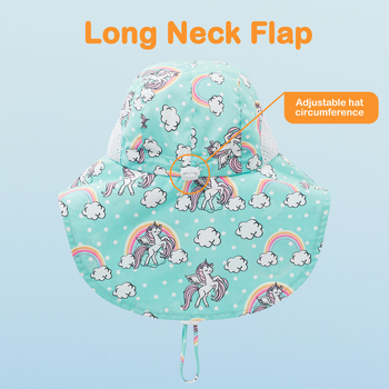 Pălărie de soare pentru copii din Europa și America, cu plasă laterală, pălărie de soare pentru comerț exterior, șal de protecție solară Amazon, design original european și american
