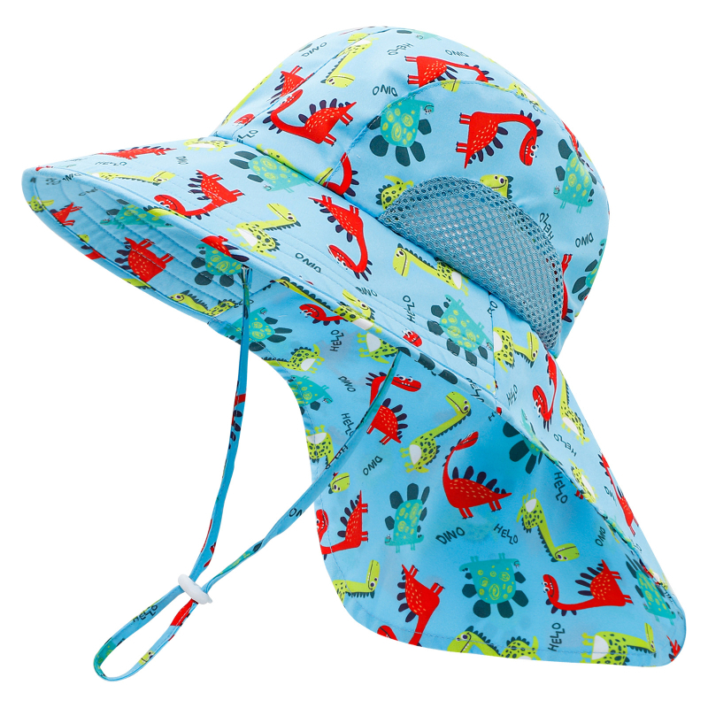 Pălărie de soare pentru copii din Europa și America, cu plasă laterală, pălărie de soare pentru comerț exterior, șal de protecție solară Amazon, design original european și american