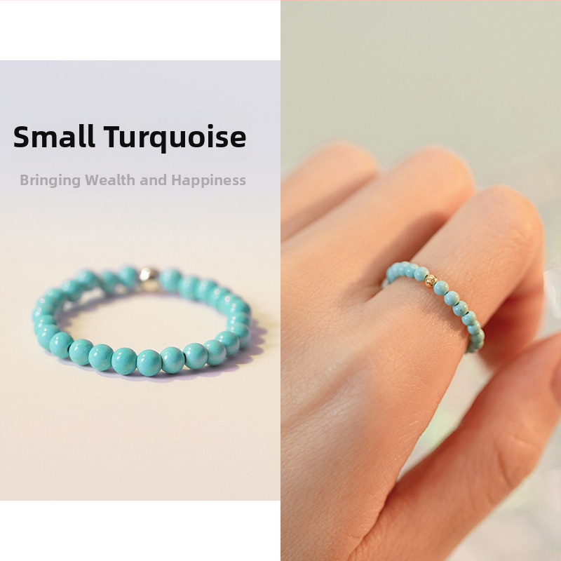 Ασημένιο δαχτυλίδι 925 με φυσικό κρύσταλλο που δεν ξεθωριάζει, γυναικείο ρετρό κομψό τυρκουάζ δαχτυλίδι χονδρικής για γυναίκες