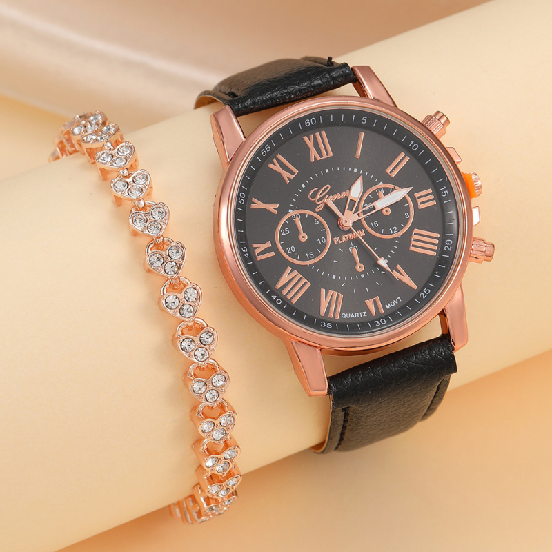 AliExpressi naiste käekell, naiste Geneva Geneva võltsitud kolme silmaga vööga moodne naiste Rooma lõpuklassiga naiste käekell