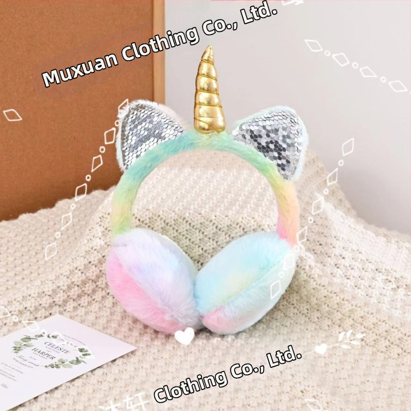 Ükssarviku lastele soojad kõrvaklapid talvel külma imitatsiooniga küüliku kõrvaklapid sissetõmmatavad kõrvaklapid kohapeal hulgimüük