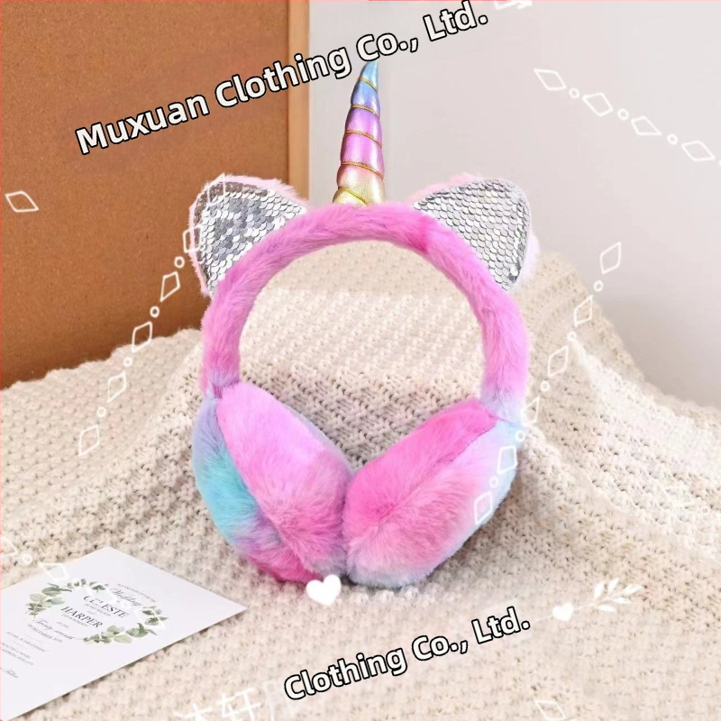 Ükssarviku lastele soojad kõrvaklapid talvel külma imitatsiooniga küüliku kõrvaklapid sissetõmmatavad kõrvaklapid kohapeal hulgimüük