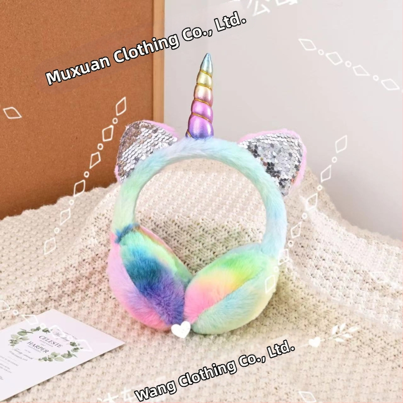 Ükssarviku lastele soojad kõrvaklapid talvel külma imitatsiooniga küüliku kõrvaklapid sissetõmmatavad kõrvaklapid kohapeal hulgimüük