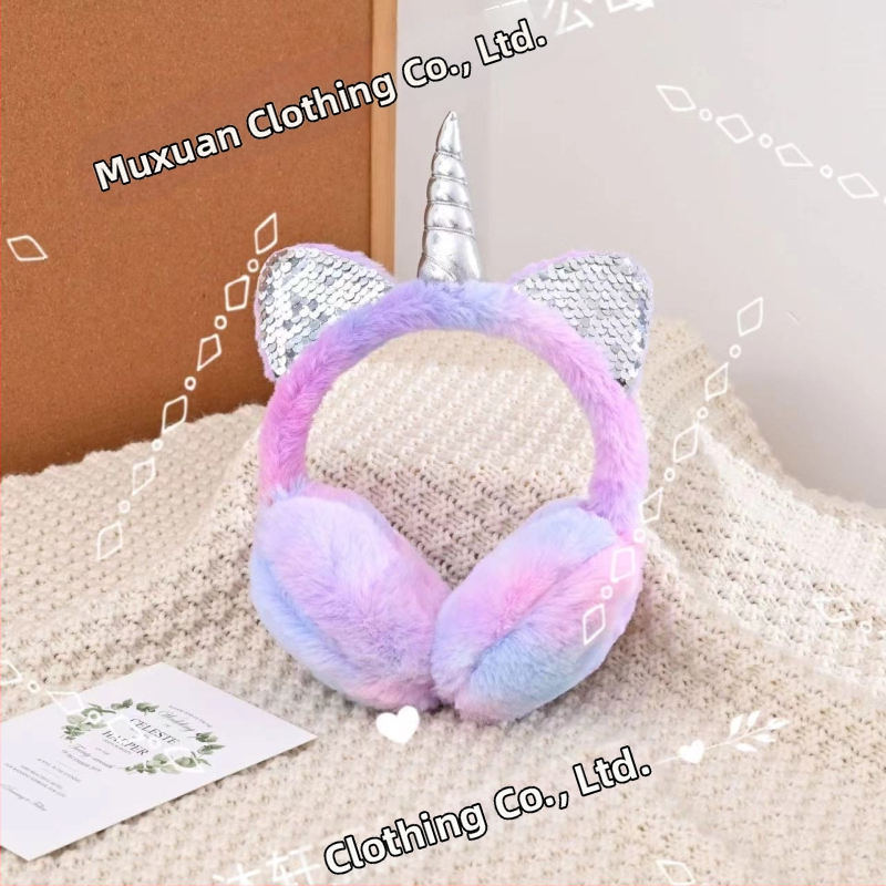 Ükssarviku lastele soojad kõrvaklapid talvel külma imitatsiooniga küüliku kõrvaklapid sissetõmmatavad kõrvaklapid kohapeal hulgimüük