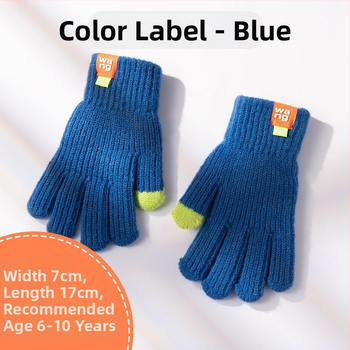 Laste ühevärvilised villast kootud kindad sügiseks ja talveks, armsad sõrmedega jalgrattasõiduks mõeldud soojad kindad meestele ja naistele