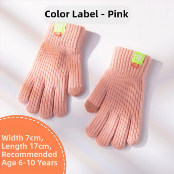 Laste ühevärvilised villast kootud kindad sügiseks ja talveks, armsad sõrmedega jalgrattasõiduks mõeldud soojad kindad meestele ja naistele