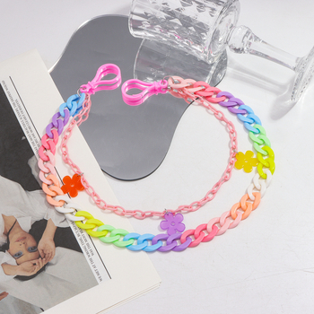 Višenamjenski lanac za hlače s cvijećem u stilu breskve, ukras u obliku srca, šareni europski i američki viseći lanac u punk stilu, odvojivi lanac