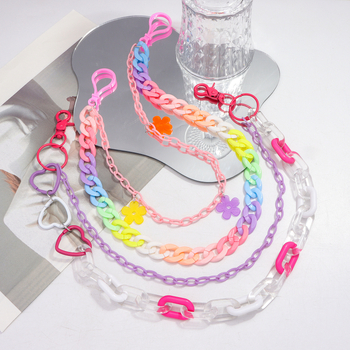 Višenamjenski lanac za hlače s cvijećem u stilu breskve, ukras u obliku srca, šareni europski i američki viseći lanac u punk stilu, odvojivi lanac